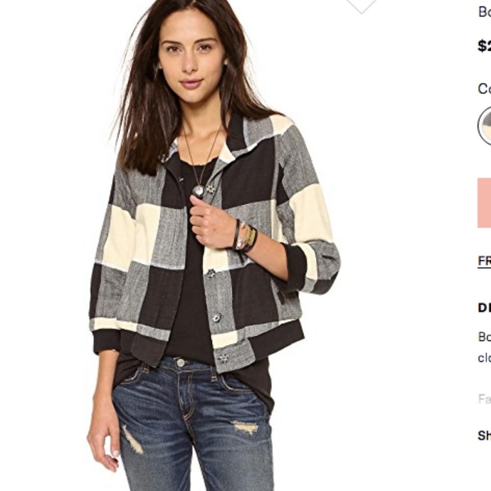 Ace&jig Domino Buffalo Check bomber jacket size S